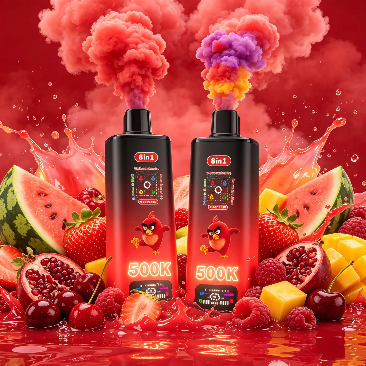 Bang King Vapen 8in1 500K Puff | Lodowy Arbuz+Cytryna‑Mięta+Lodowa Truskawka+Niebieska Malina‑Wiśnia